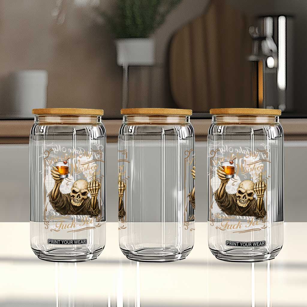 Skeleton Whiskey Glass Can I Will Take My Whiskey Neat No Ice TS12 Print Your Wear