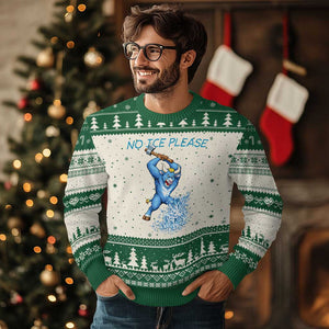 No Ice Please Ugly Christmas Sweater Funny Babe The Blue Ox Minnesota Folklore TS12 Beige Green Print Your Wear