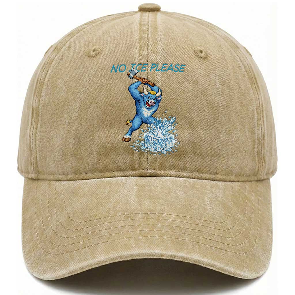 No Ice Please Washed Cotton Baseball Cap Funny Babe The Blue Ox Minnesota Folklore TS12 Print Your Wear