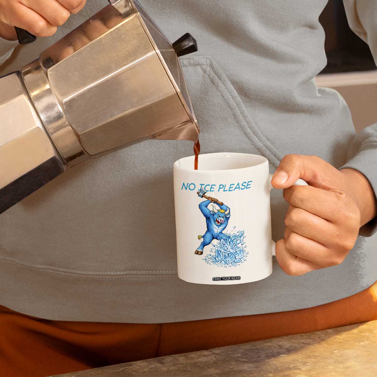 No Ice Please Coffee Mug Funny Babe The Blue Ox Minnesota Folklore TS12 Print Your Wear
