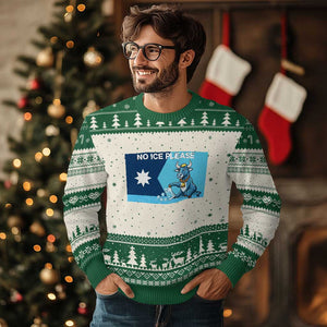Funny Political Folklore Babe The Blue Ox Ugly Christmas Sweater No Ice Please TS12 Beige Green Print Your Wear