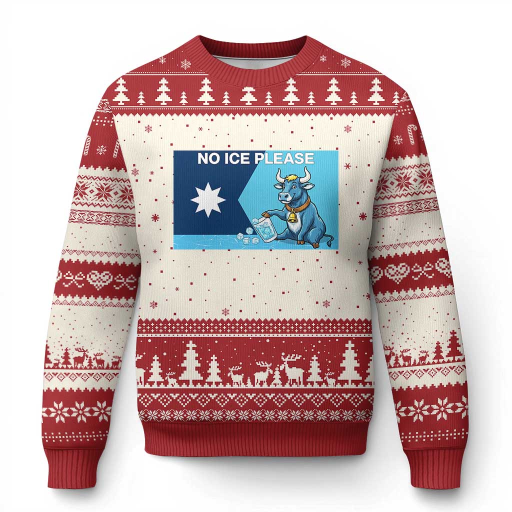 Funny Political Folklore Babe The Blue Ox Ugly Christmas Sweater No Ice Please TS12 Beige Red Print Your Wear