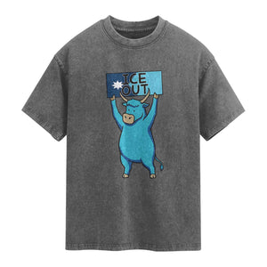 Funny Minnesota Folklore Babe The Blue Ox Washed Cotton T-Shirt Ice Out