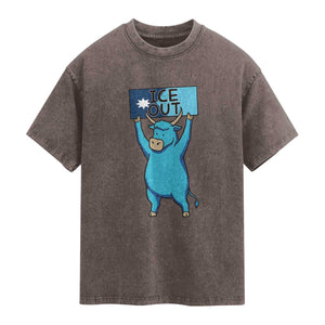 Funny Minnesota Folklore Babe The Blue Ox Washed Cotton T-Shirt Ice Out