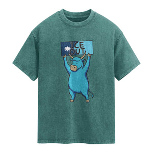 Funny Minnesota Folklore Babe The Blue Ox Washed Cotton T-Shirt Ice Out