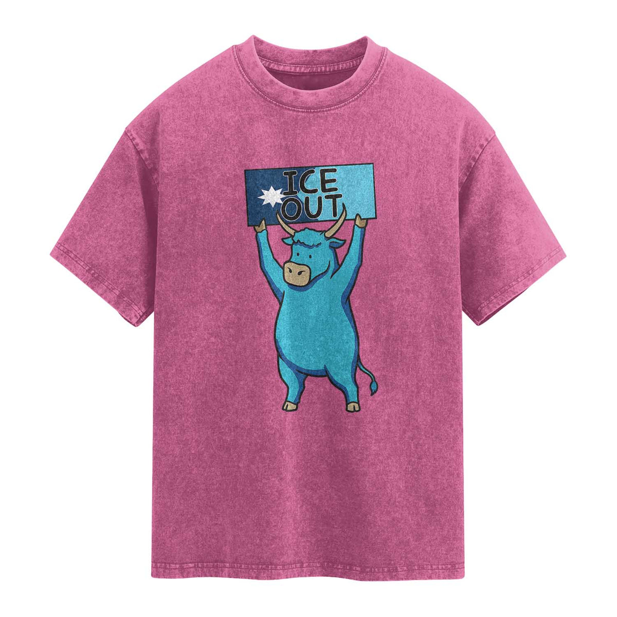 Funny Minnesota Folklore Babe The Blue Ox Washed Cotton T-Shirt Ice Out
