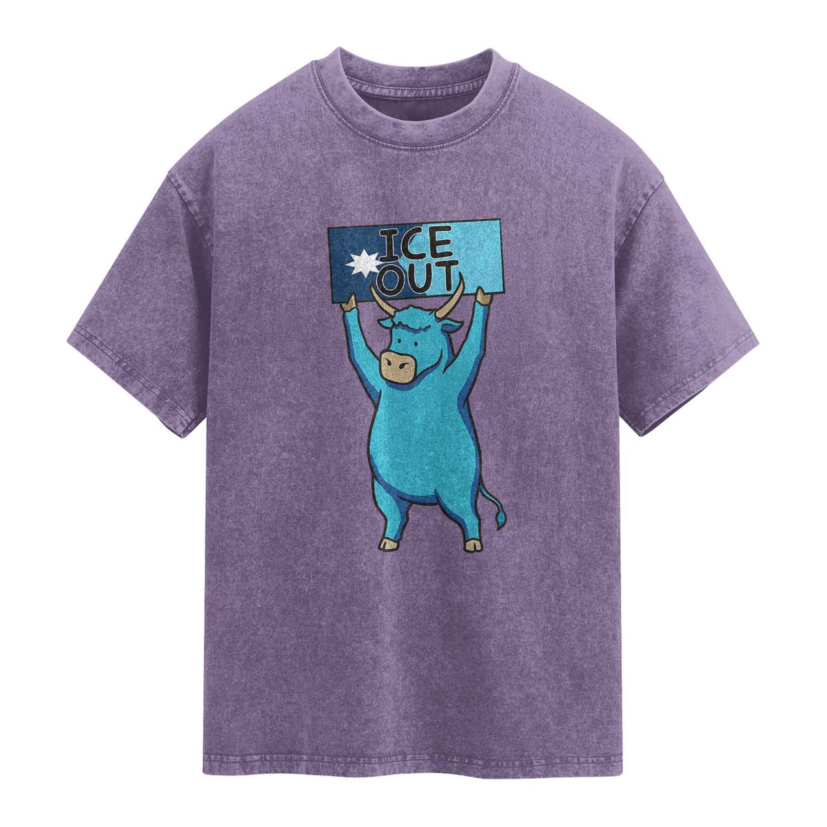 Funny Minnesota Folklore Babe The Blue Ox Washed Cotton T-Shirt Ice Out