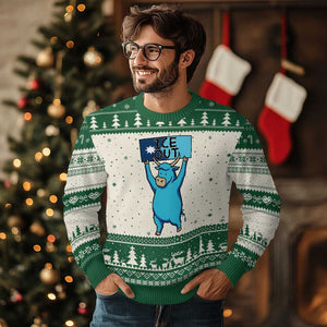 Funny Minnesota Folklore Babe The Blue Ox Ugly Christmas Sweater Ice Out TS12 Beige Green Print Your Wear