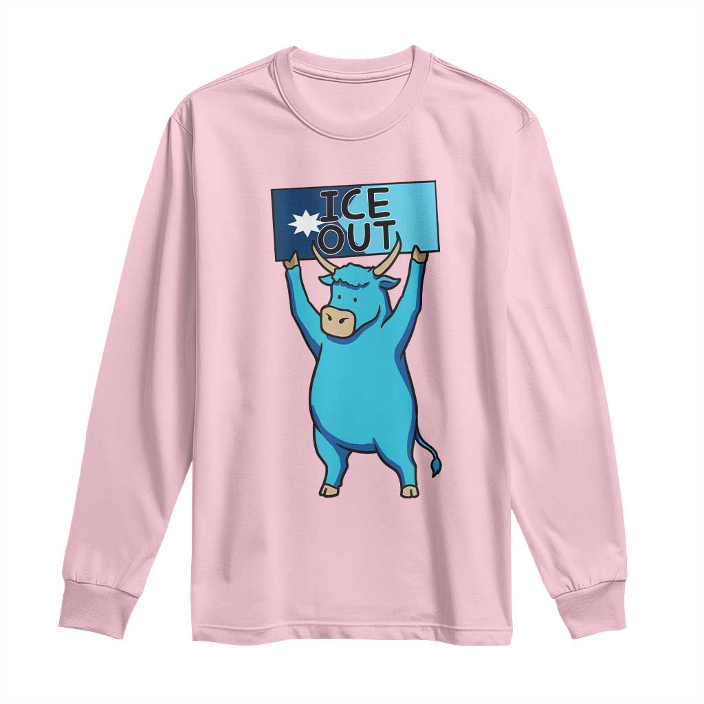 Funny Minnesota Folklore Babe The Blue Ox Long Sleeve Shirt Ice Out TS12 Light Pink Print Your Wear