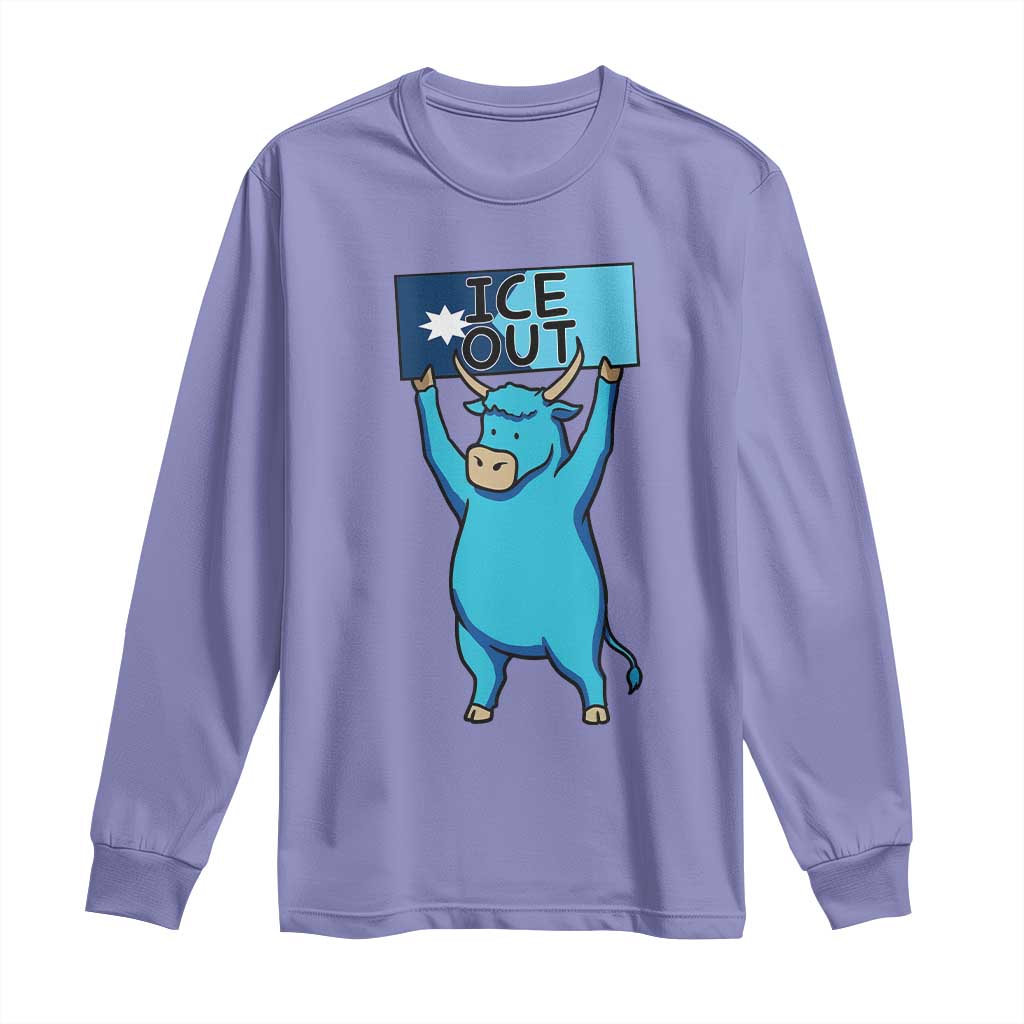 Funny Minnesota Folklore Babe The Blue Ox Long Sleeve Shirt Ice Out TS12 Violet Print Your Wear