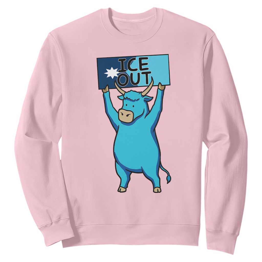 Funny Minnesota Folklore Babe The Blue Ox Sweatshirt Ice Out TS12 Light Pink Print Your Wear