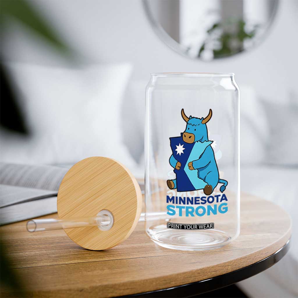 Minnesota Strong Glass Can Blue Ox Midwest Folklore Heritage TS12 Print Your Wear