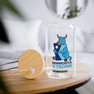 Minnesota Strong Glass Can Blue Ox Midwest Folklore Heritage TS12 Print Your Wear