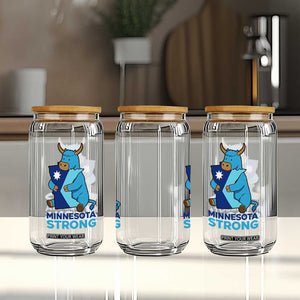 Minnesota Strong Glass Can Blue Ox Midwest Folklore Heritage TS12 Print Your Wear