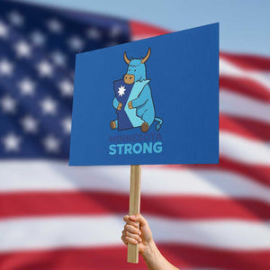 Minnesota Strong Protest Sign Blue Ox Midwest Folklore Heritage TS12 Horizontal 18" × 24" Blue Print Your Wear