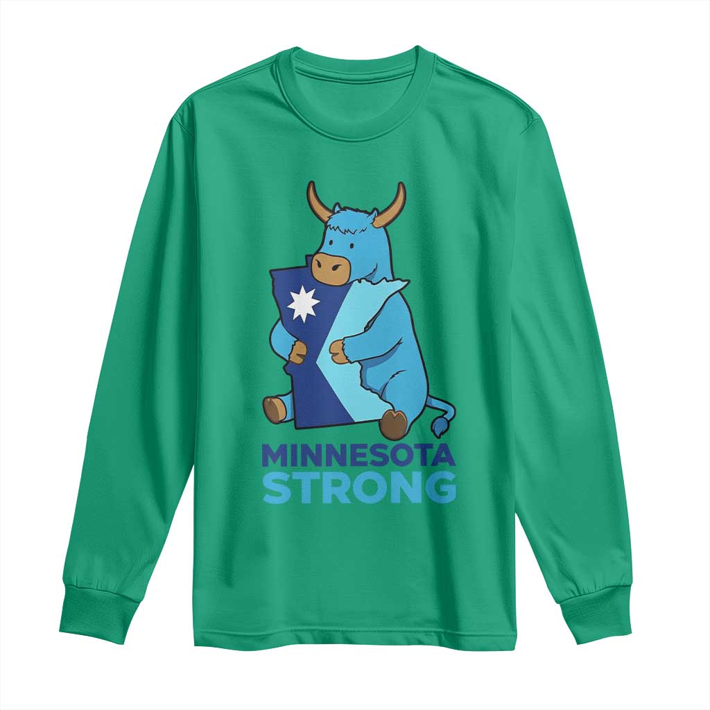 Minnesota Strong Long Sleeve Shirt Blue Ox Midwest Folklore Heritage TS12 Irish Green Print Your Wear