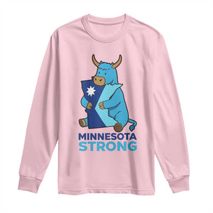 Minnesota Strong Long Sleeve Shirt Blue Ox Midwest Folklore Heritage TS12 Light Pink Print Your Wear