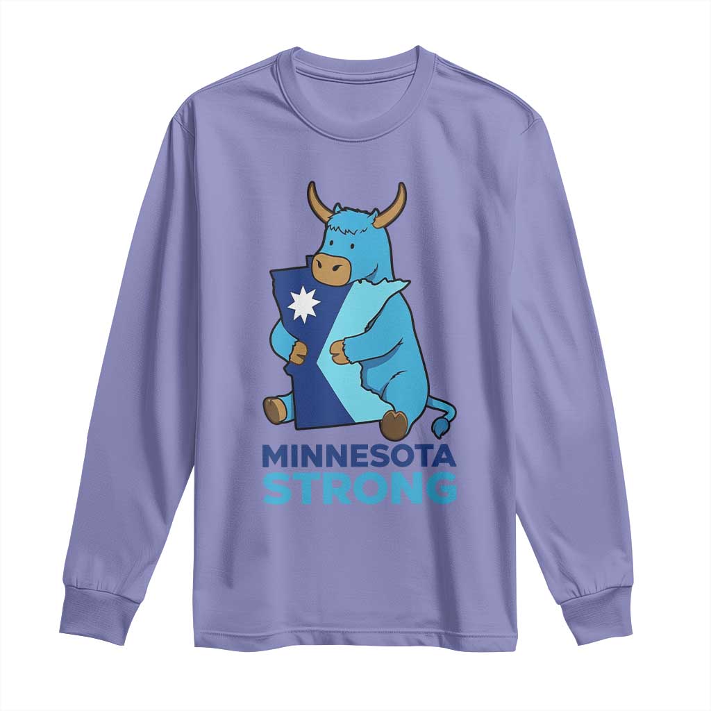 Minnesota Strong Long Sleeve Shirt Blue Ox Midwest Folklore Heritage TS12 Violet Print Your Wear