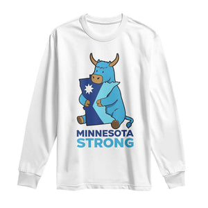 Minnesota Strong Long Sleeve Shirt Blue Ox Midwest Folklore Heritage TS12 White Print Your Wear
