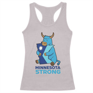 Minnesota Strong Racerback Tank Top Blue Ox Midwest Folklore Heritage TS12 Ice Gray Print Your Wear