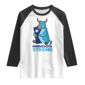 Minnesota Strong Raglan Shirt Blue Ox Midwest Folklore Heritage TS12 White Black Print Your Wear
