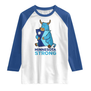 Minnesota Strong Raglan Shirt Blue Ox Midwest Folklore Heritage TS12 White Royal Print Your Wear