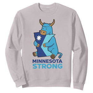Minnesota Strong Sweatshirt Blue Ox Midwest Folklore Heritage TS12 Ice Gray Print Your Wear