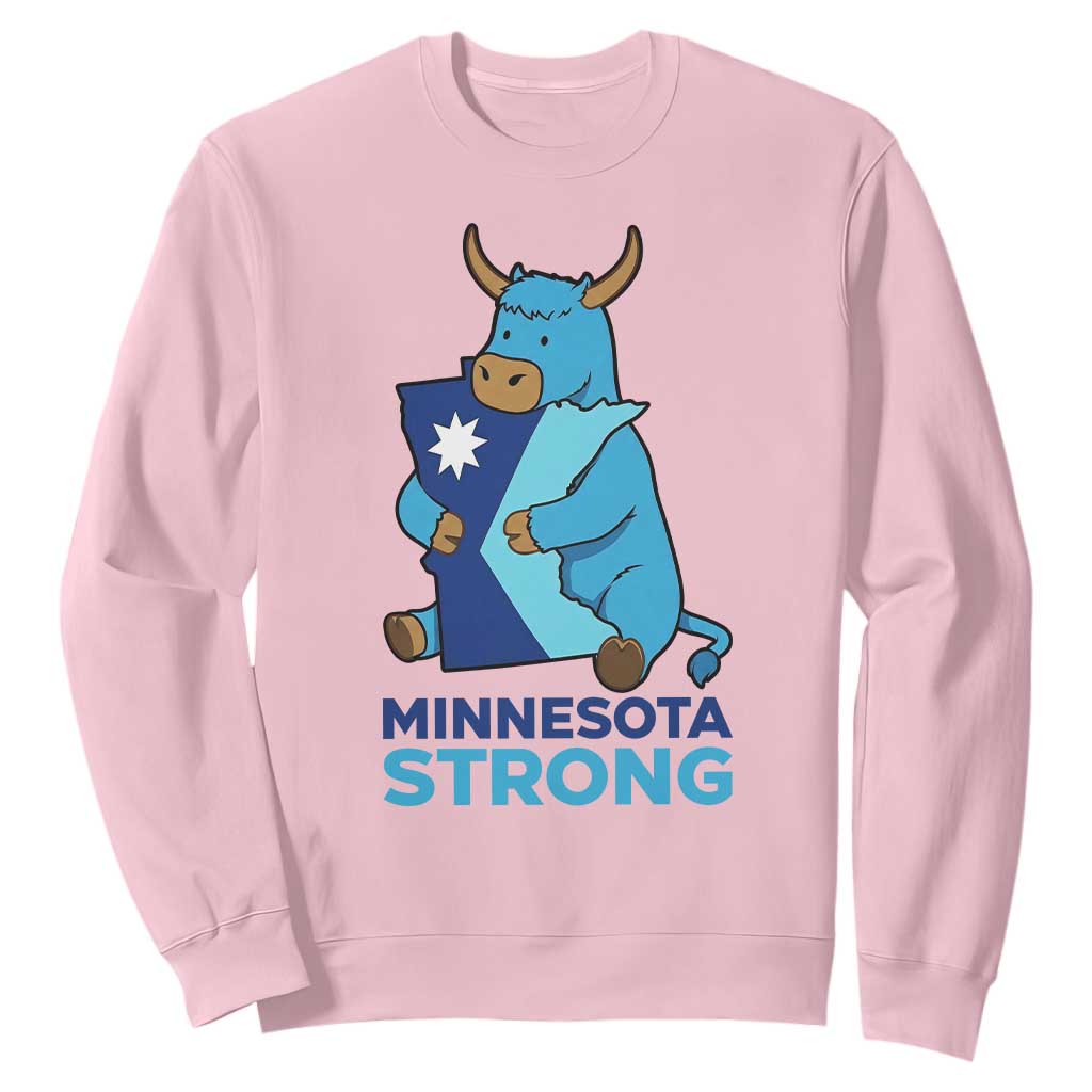 Minnesota Strong Sweatshirt Blue Ox Midwest Folklore Heritage TS12 Light Pink Print Your Wear
