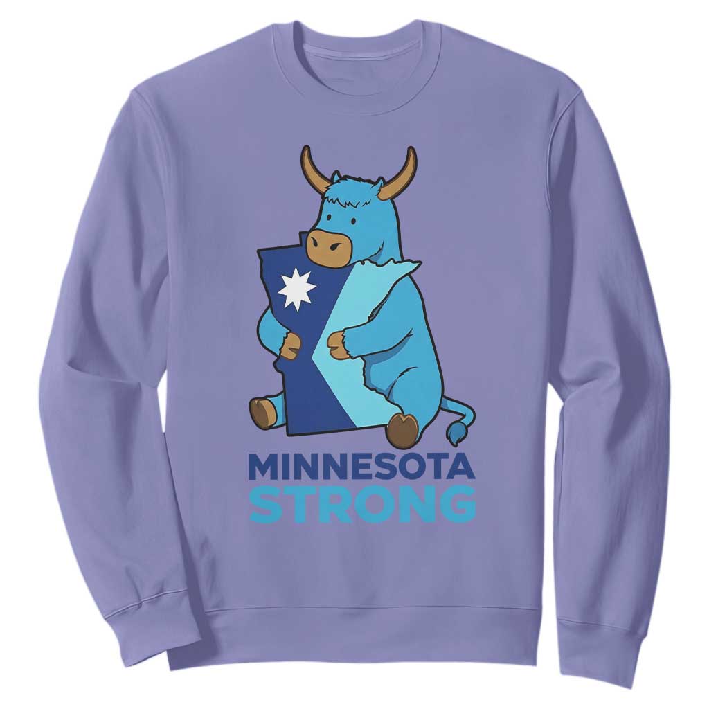 Minnesota Strong Sweatshirt Blue Ox Midwest Folklore Heritage TS12 Violet Print Your Wear