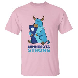 Minnesota Strong T Shirt Blue Ox Midwest Folklore Heritage TS12 Light Pink Print Your Wear