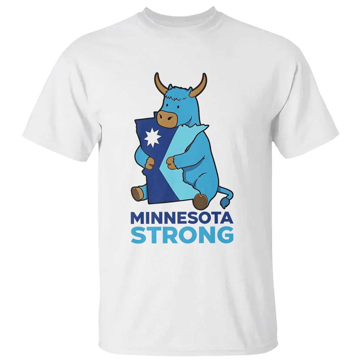 Minnesota Strong T Shirt Blue Ox Midwest Folklore Heritage TS12 White Print Your Wear