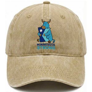Minnesota Strong Washed Cotton Baseball Cap Blue Ox Midwest Folklore Heritage TS12 Print Your Wear
