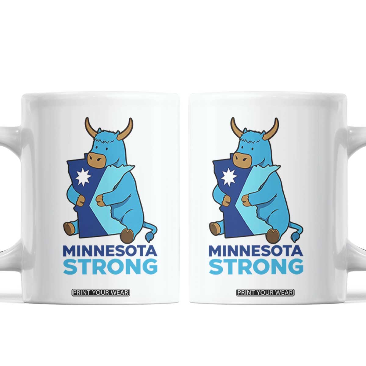 Minnesota Strong Coffee Mug Blue Ox Midwest Folklore Heritage TS12 White Print Your Wear