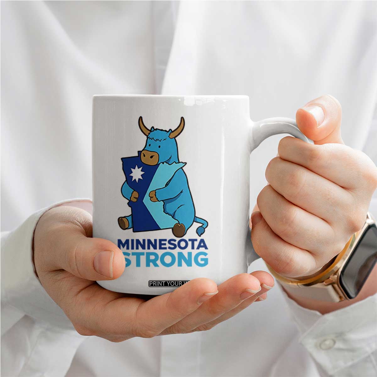 Minnesota Strong Coffee Mug Blue Ox Midwest Folklore Heritage TS12 Print Your Wear