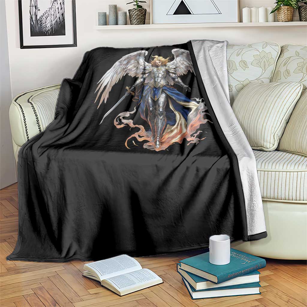 Archangel Saint Michael Warrior Throw Blanket Catholic Protection Gift TS12 Print Your Wear