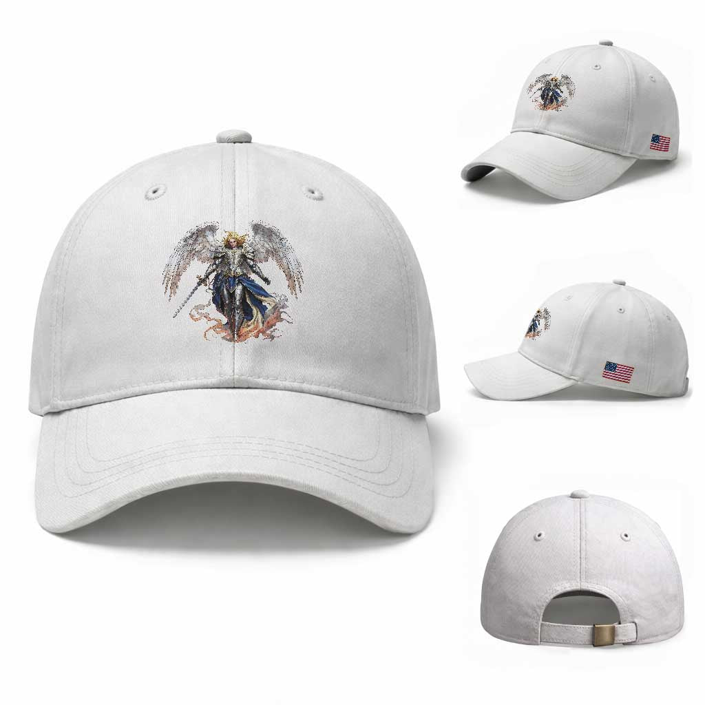 Archangel Saint Michael Warrior Baseball Cap Catholic Protection Gift TS12 Baseball Cap Universal Fit White Print Your Wear