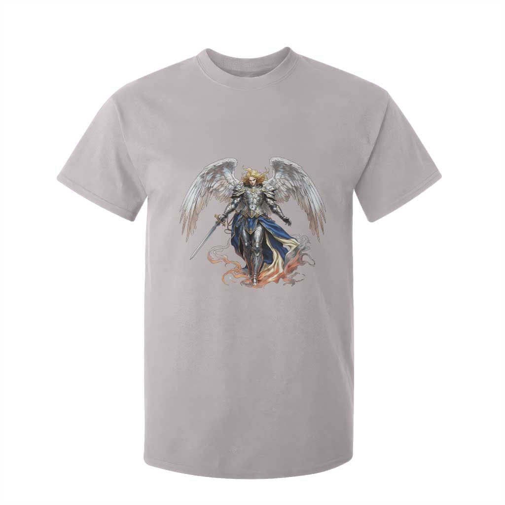 Archangel Saint Michael Warrior T Shirt For Kid Catholic Protection Gift TS12 Ice Gray Print Your Wear