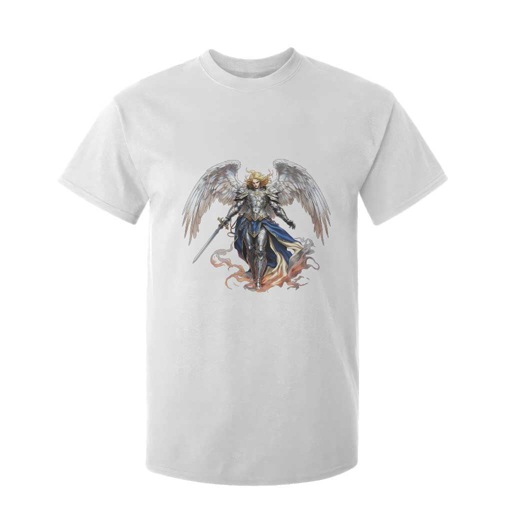 Archangel Saint Michael Warrior T Shirt For Kid Catholic Protection Gift TS12 White Print Your Wear