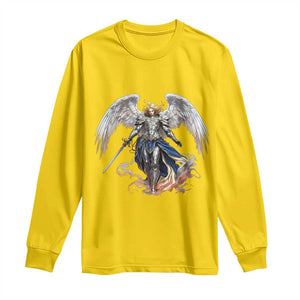 Archangel Saint Michael Warrior Long Sleeve Shirt Catholic Protection Gift TS12 Daisy Print Your Wear