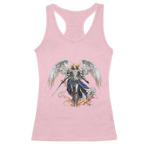Archangel Saint Michael Warrior Racerback Tank Top Catholic Protection Gift TS12 Light Pink Print Your Wear