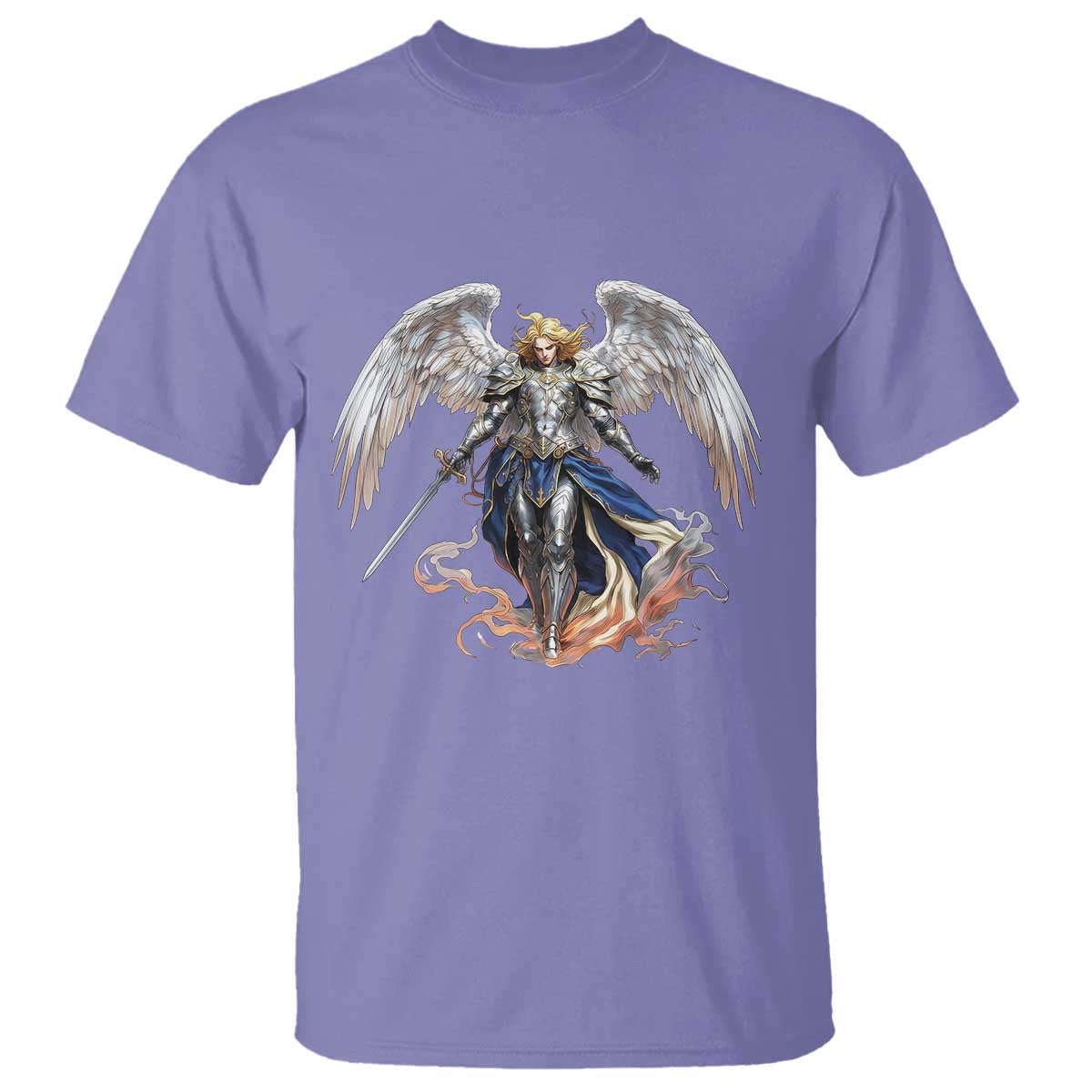 Archangel Saint Michael Warrior T Shirt Catholic Protection Gift TS12 Violet Print Your Wear