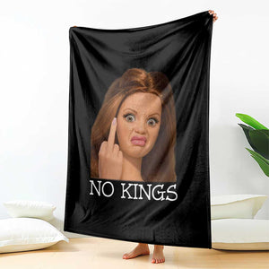 No Kings Throw Blanket Funny Disgusted Doll Face Meme TS12 Print Your Wear