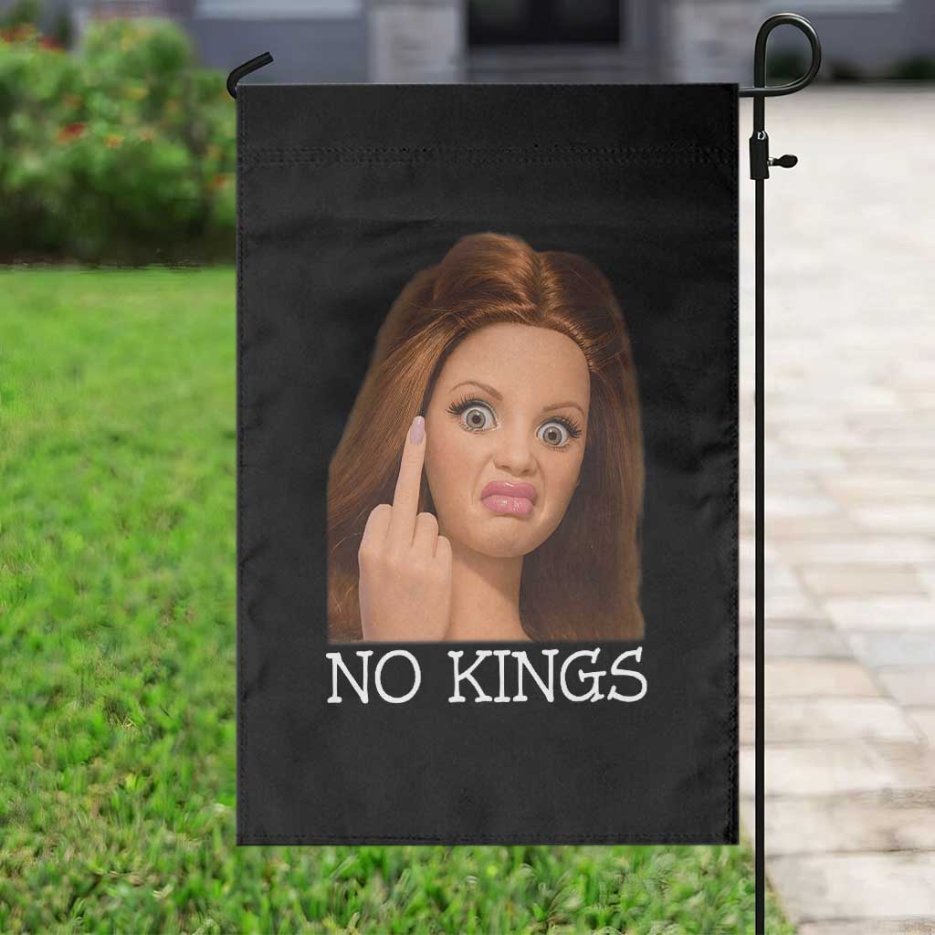 No Kings Garden Flag Funny Disgusted Doll Face Meme TS12 Print Your Wear