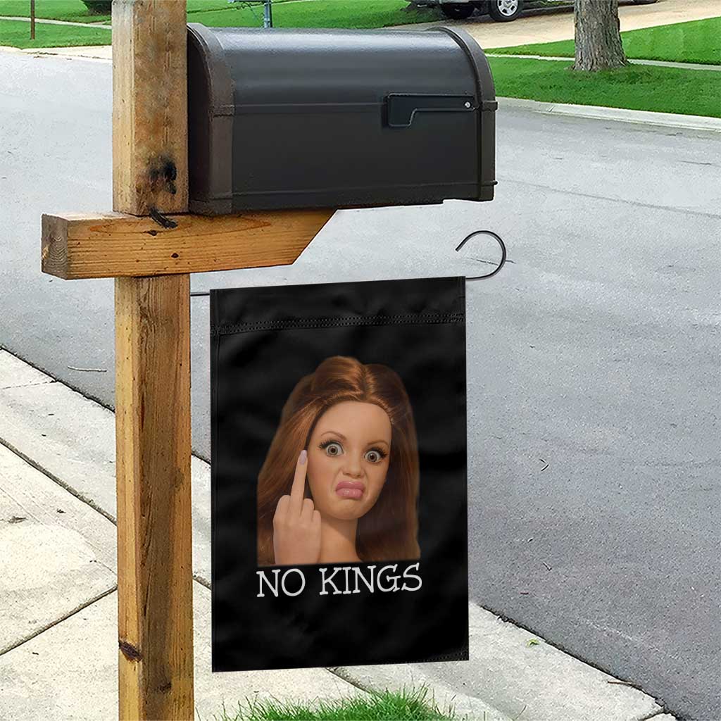 No Kings Garden Flag Funny Disgusted Doll Face Meme TS12 Print Your Wear