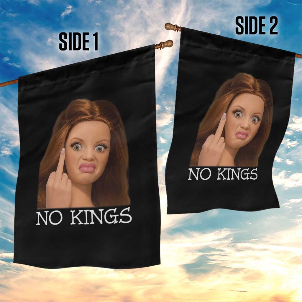 No Kings Garden Flag Funny Disgusted Doll Face Meme TS12 Print Your Wear