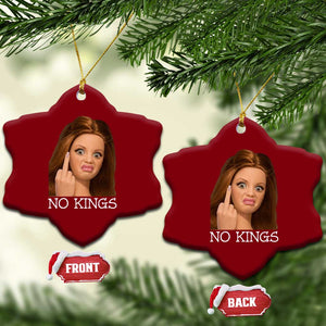 No Kings Ceramic Ornament Funny Disgusted Doll Face Meme TS12 Print Your Wear