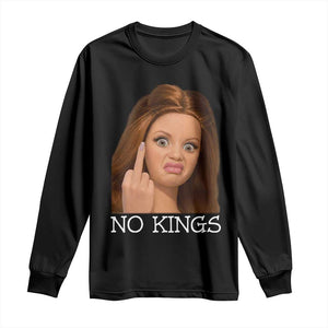 No Kings Long Sleeve Shirt Funny Disgusted Doll Face Meme TS12 Black Print Your Wear