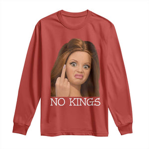 No Kings Long Sleeve Shirt Funny Disgusted Doll Face Meme TS12 Red Print Your Wear