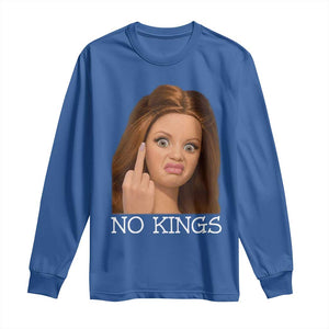 No Kings Long Sleeve Shirt Funny Disgusted Doll Face Meme TS12 Royal Blue Print Your Wear