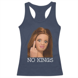 No Kings Racerback Tank Top Funny Disgusted Doll Face Meme TS12 Navy Print Your Wear